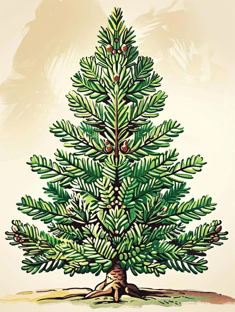 Fir Tree Storybook Illustration 3