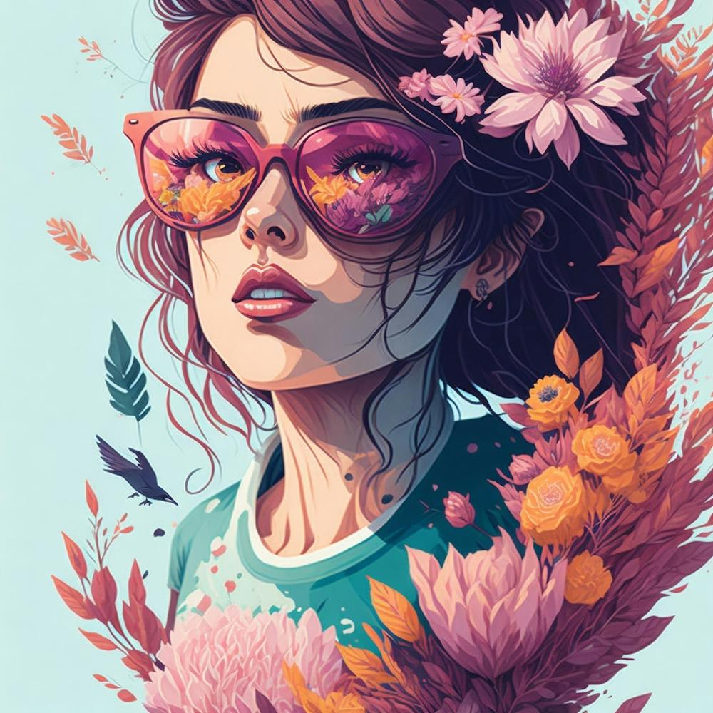 Fille aux Lunettes de Soleil