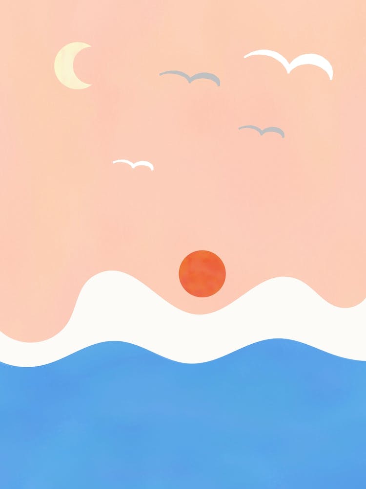 OCEAN AND SUNSET SKY - NATURE