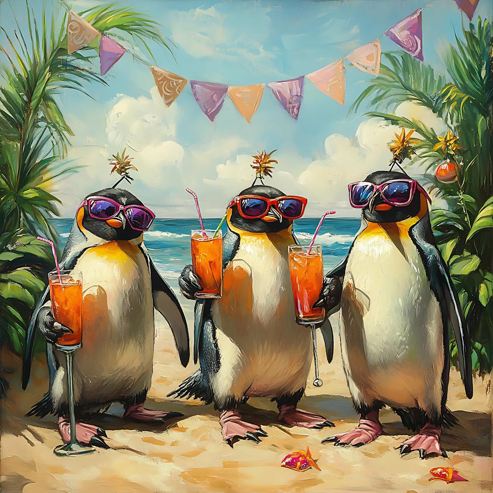 Tropical Penguin Beach Party Fun 10