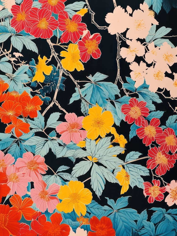 Hokusai  Great Japan Floral Japanese 15