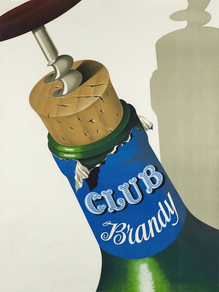 Eine Weinflasche verkorken Vintage Poster