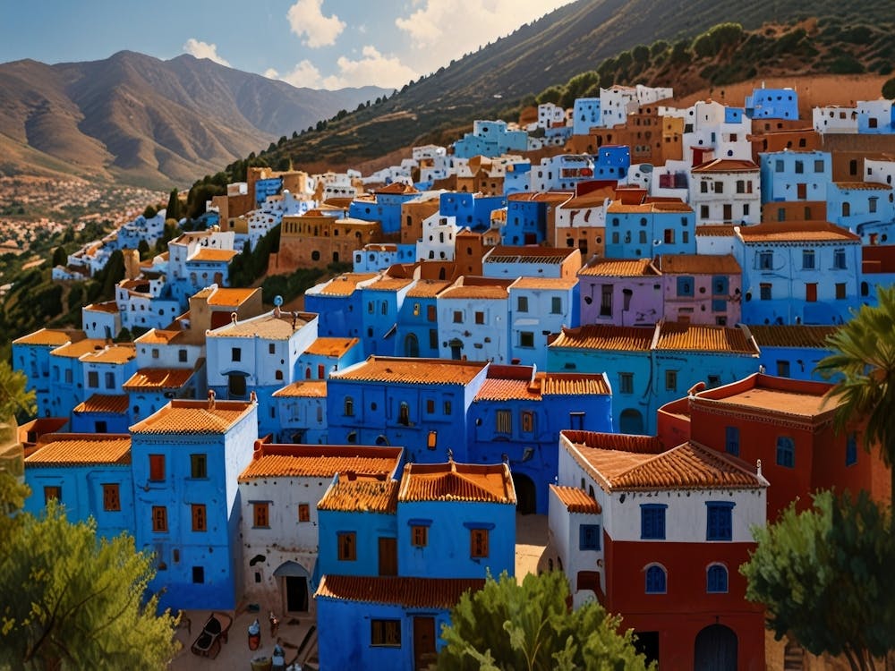 Blaue Stadt Chefchaouen Kunst 2