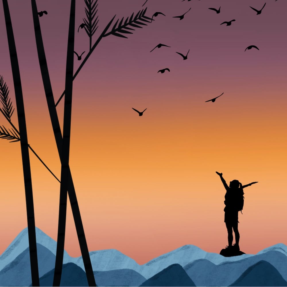 Achieving & Succeeding Lifestyle Print - Blue/Orange/Purple