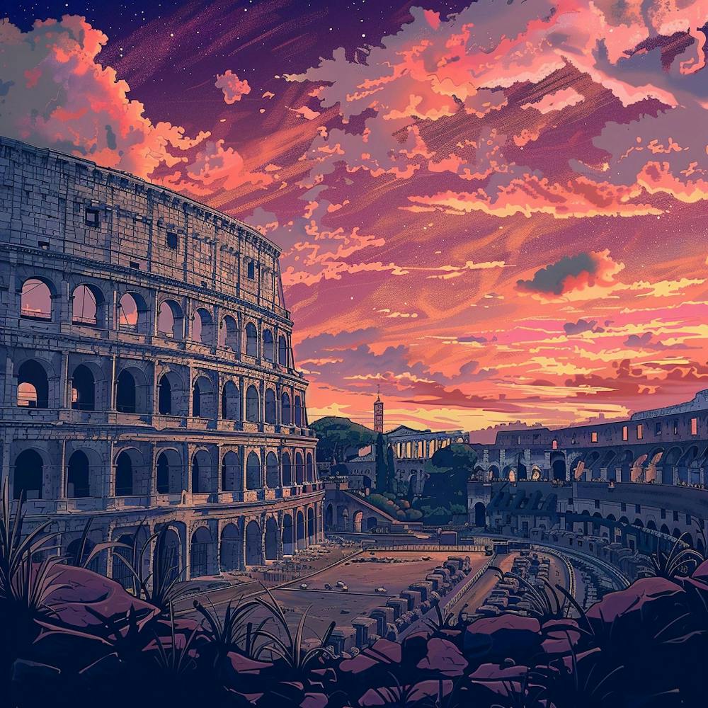 Sunset In Rome