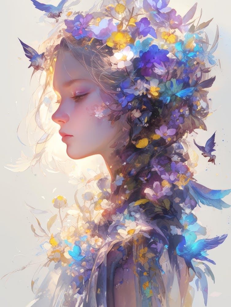 Girl With Flowers In Her Hair 3