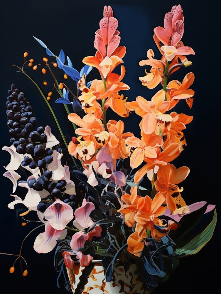 Surreal Florals Snapdragon 4 Flower Painting