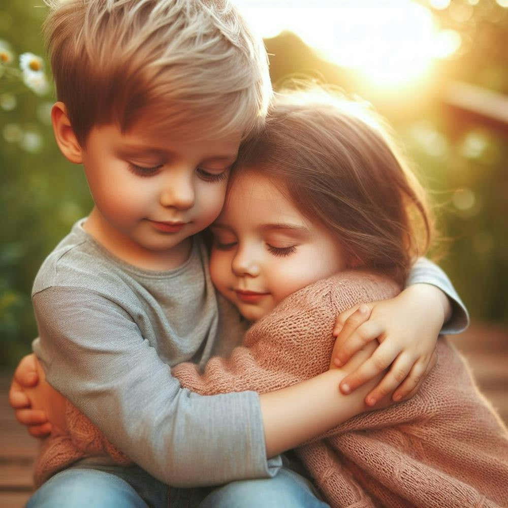 Two Children Hugging