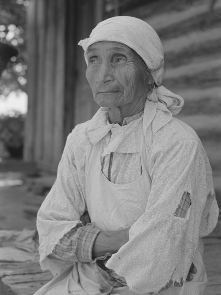 Indian Woman, Wife Of Farmer, Mcintosh County, Oklahoma By Russell Lee