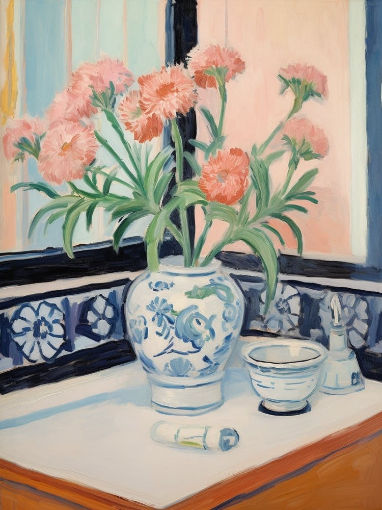 A Vase With Carnation, Flower Bouquet 2