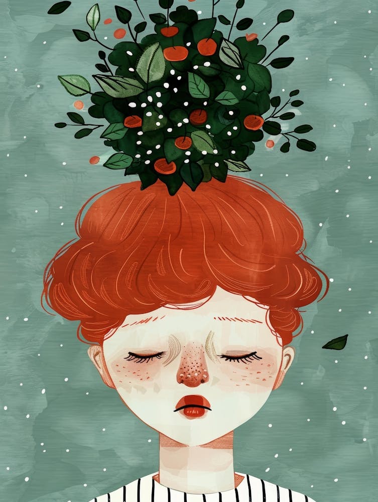 Girl With Flowers On Her Head 12