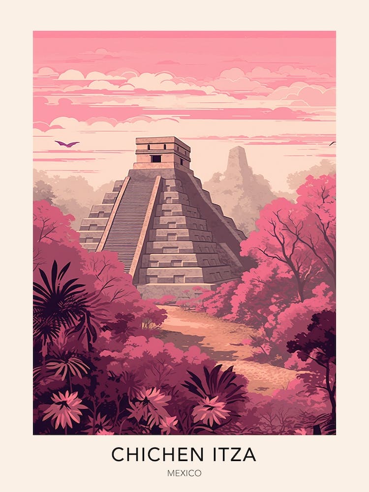 Chichen Itza Mexico Travel Poster