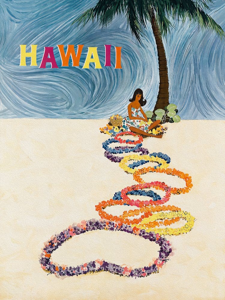 Hawaii Vintage Travel Poster 1