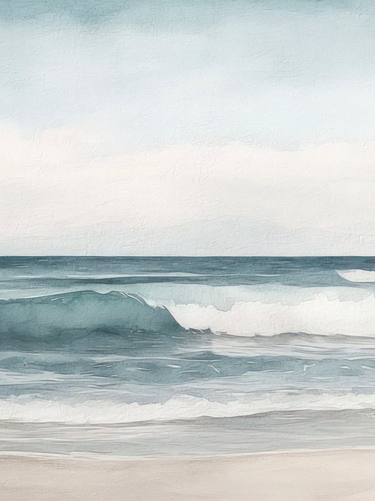 Minimalist Coastal Beach Sea Watercolour 2