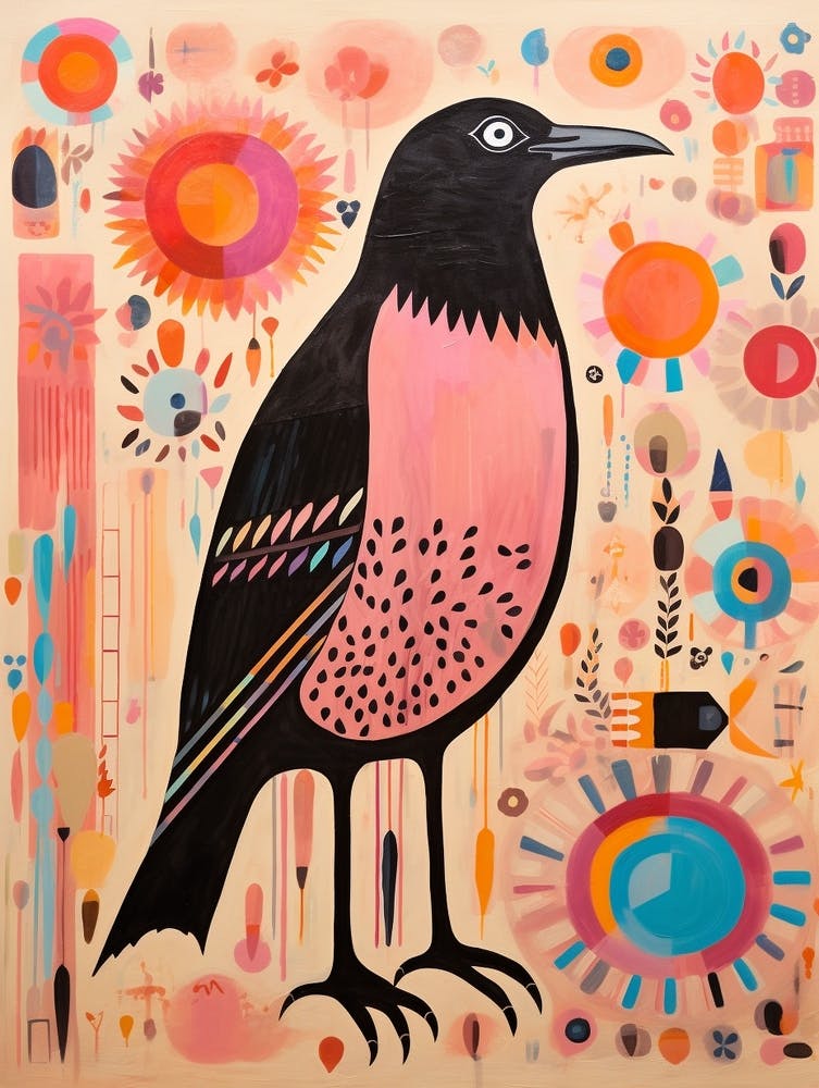 Pink Scandi Crow 1