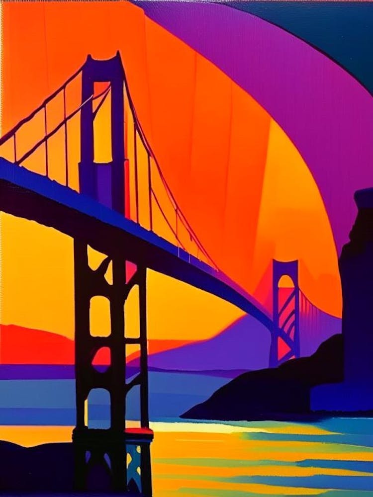 Abstract Golden Gate Bridge Sunrise
