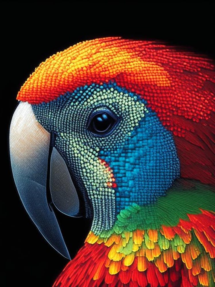 Parrot Pointillism Bird