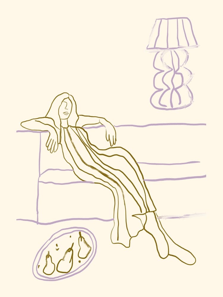 Woman Laying On A Couch