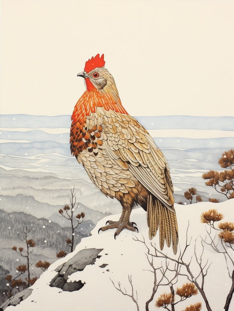 Bird Illustration Grouse 4