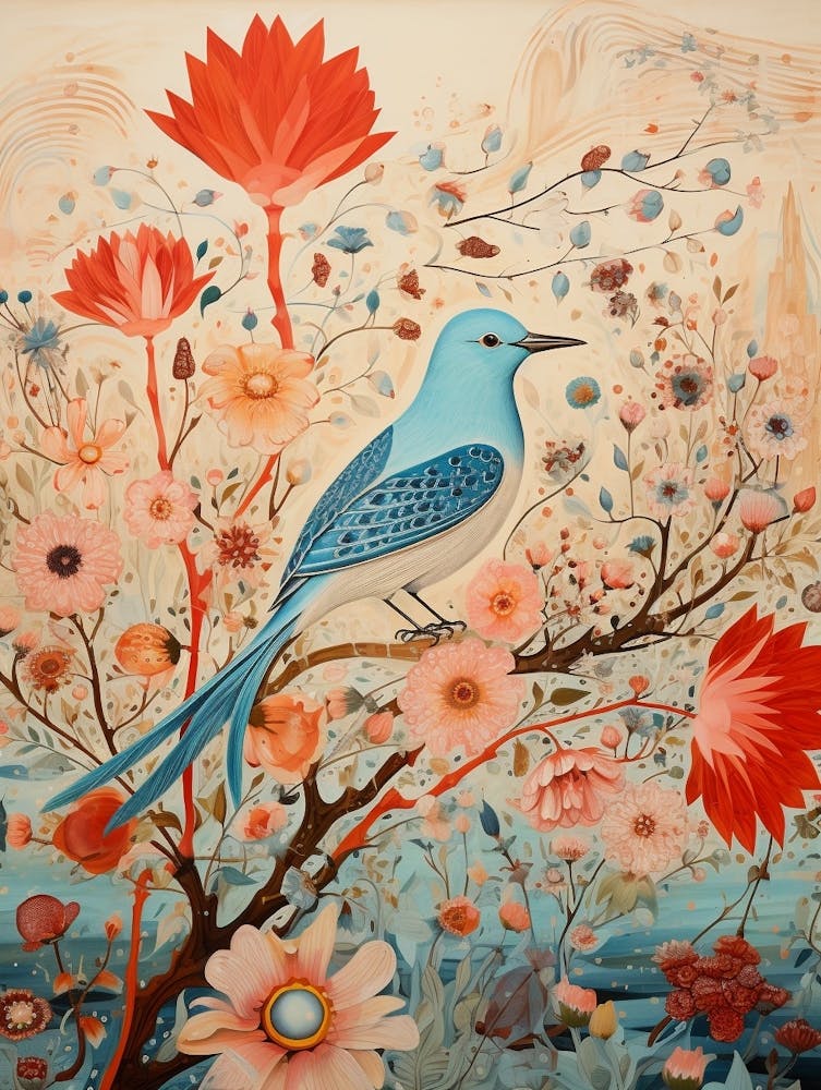 Bluebird Detailed Bird Painting