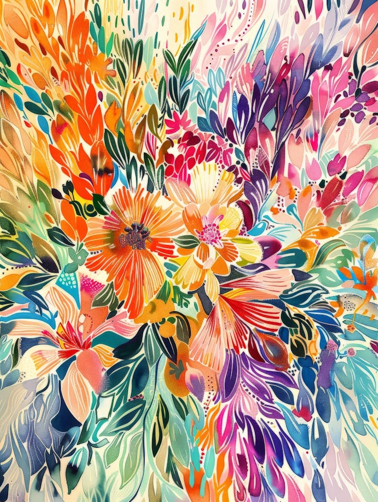 Abstraktes Blumen-Gemälde 6