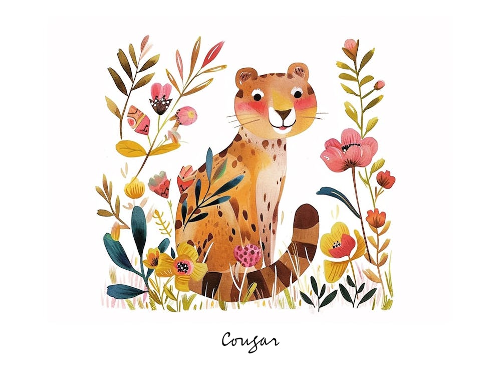Little Floral Cougar 3 Poster