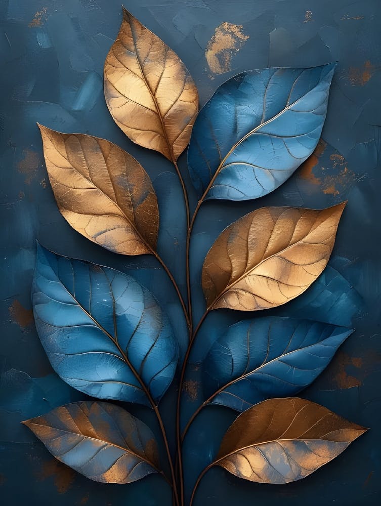 Blaue und goldene Blätter 6