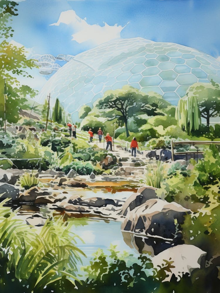 Eden Project United Kingdom Watercolour 1