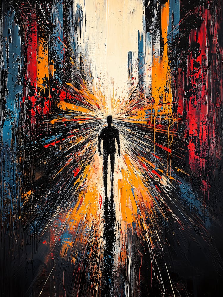 Lone Journey – Expressionist Abstract Urban Vision Poster