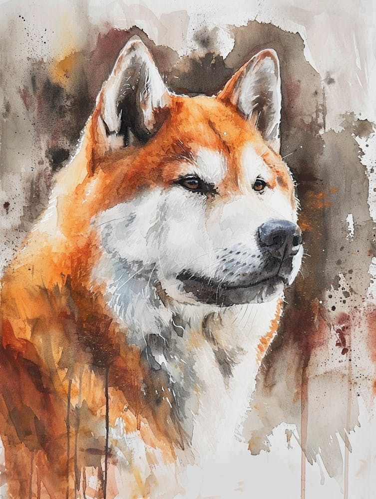 Akita - Peinture à l'Aquarelle 4
