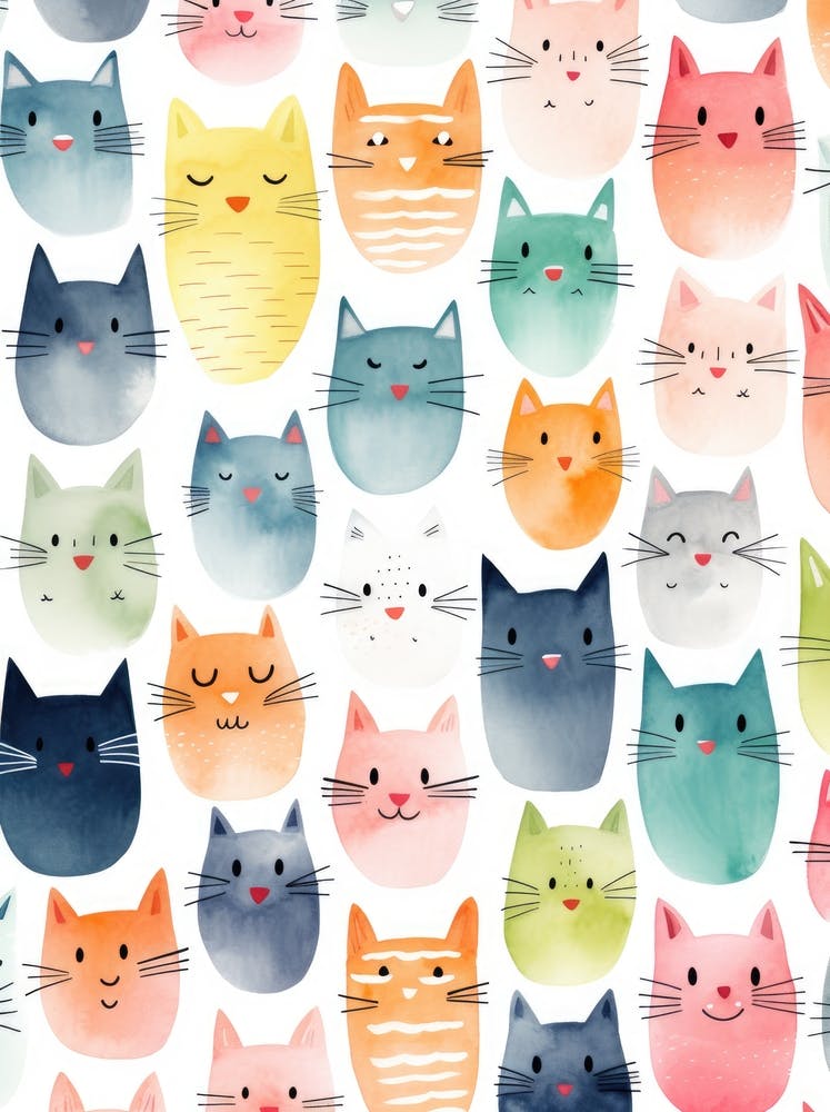 Watercolor Cats 1