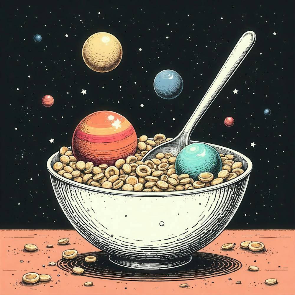 Cereal Bowl With Planets