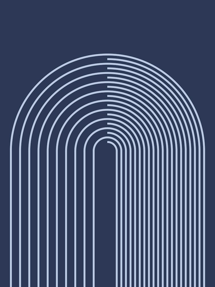 Lignes Géométriques Abstraites 11 En Bleu Nuit (Abstraction Arc-en-ciel) 01
