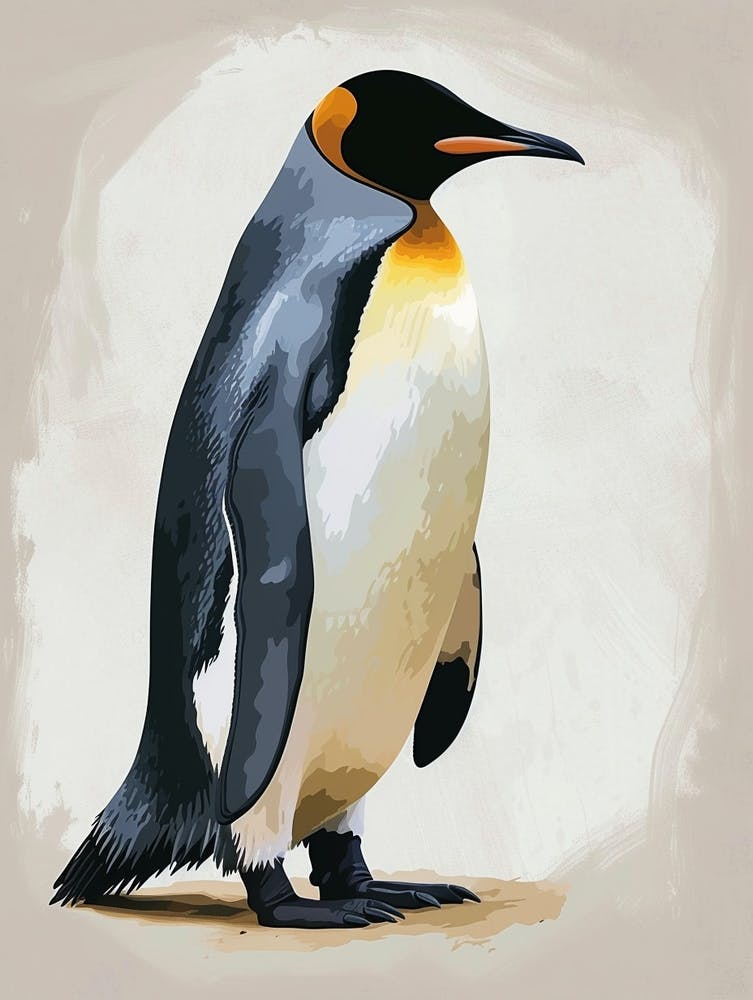 King Penguin Dunedin Taiaroa Head Minimalist Illustration 3