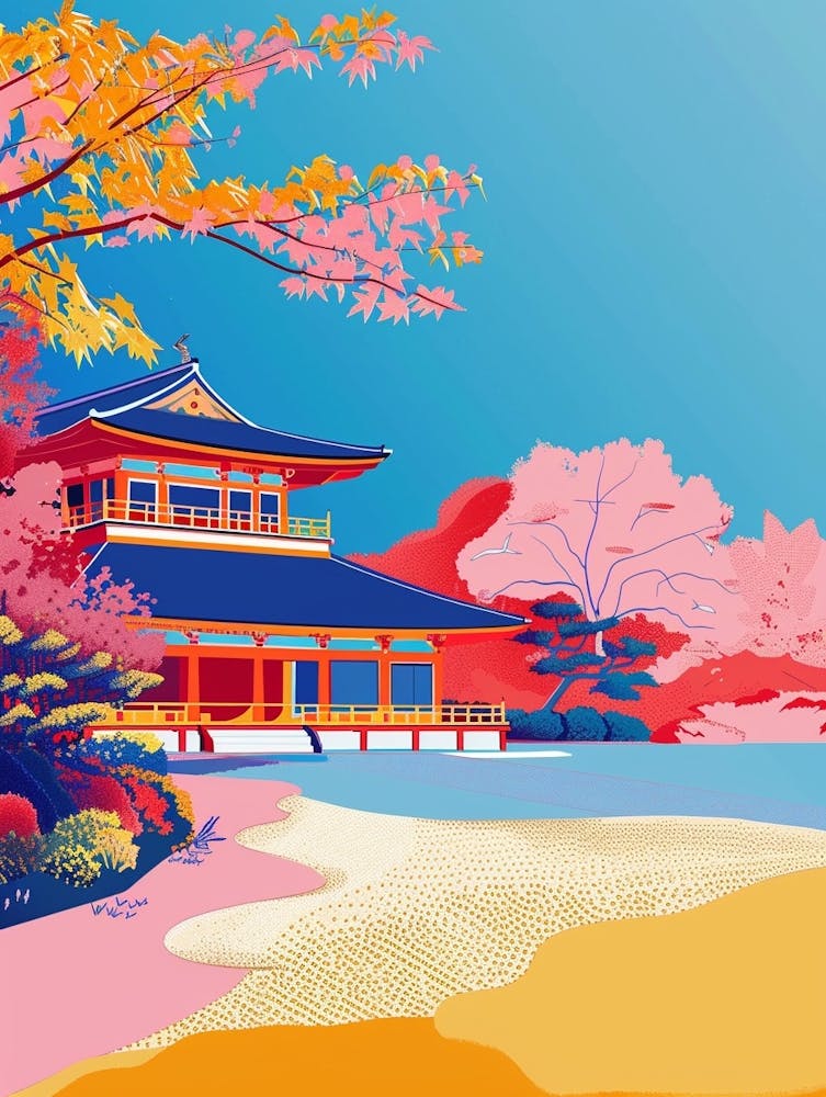 Kyoto Imperial Palace 1 Colourful Illustration