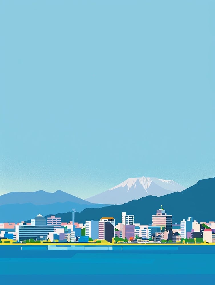 Kagoshima Japon 2 Illustration Colorée