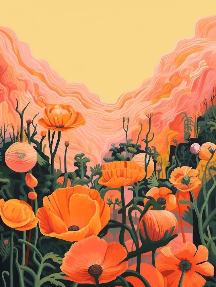 Boho Wildflower Painting Buttercup Ranunculus 3