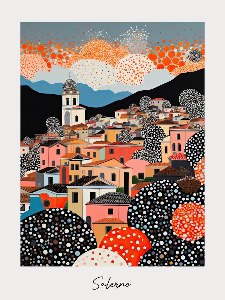 Poster Of Salerno, Italy, Illustration In The Style Of Pop Art 4
