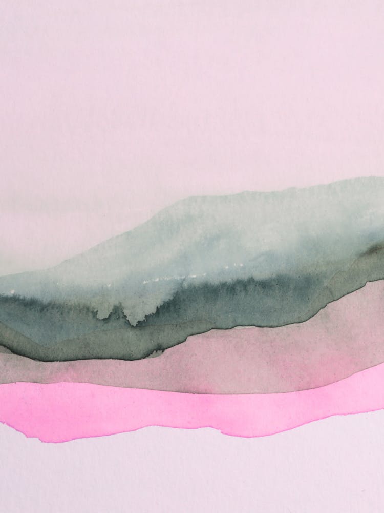 Pink And Gray Watercolor Painting