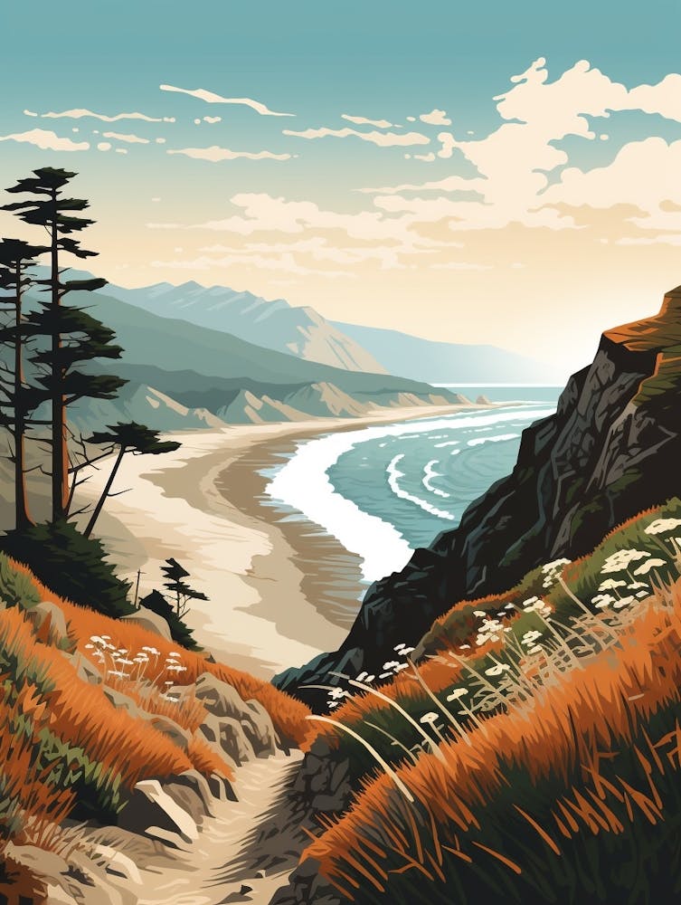 Lost Coast Trail Usa Paysage de Sentier de Randonnée