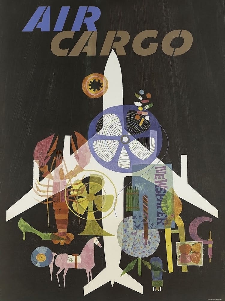 Air Cargo, Vintage Airline Poster