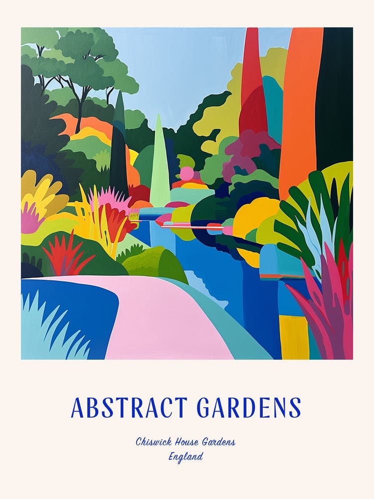 Colourful Gardens Chiswick House Gardens United Kingdom 3 Blue Poster