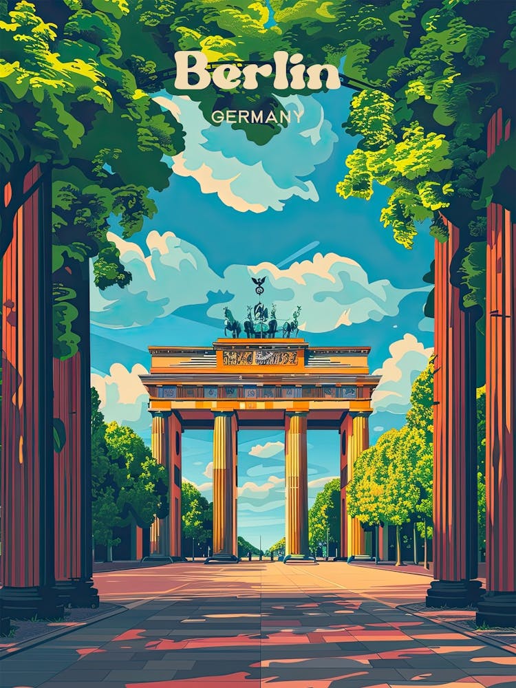 Berlin Germany Landmark Travel Illustration