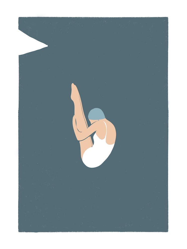 Modern retro Female Pike dive