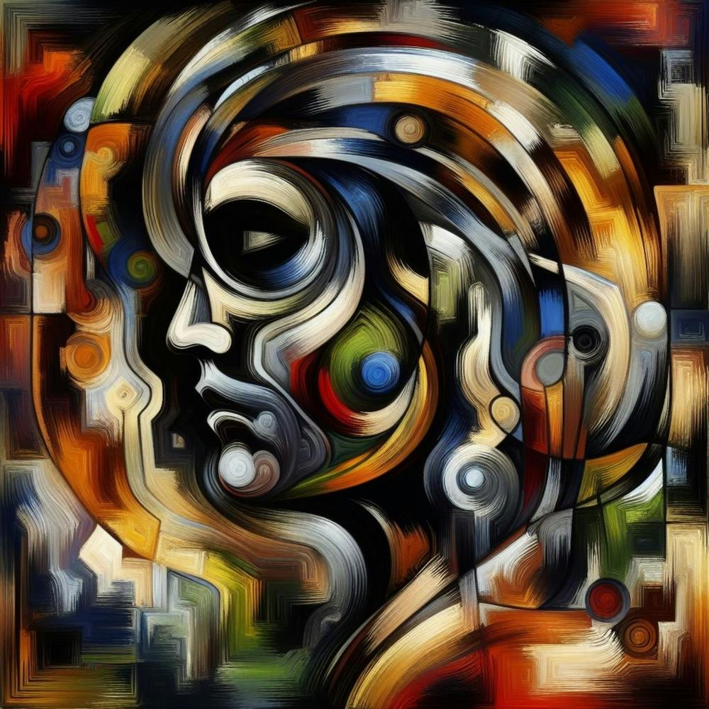 Impression of a lady on canvas