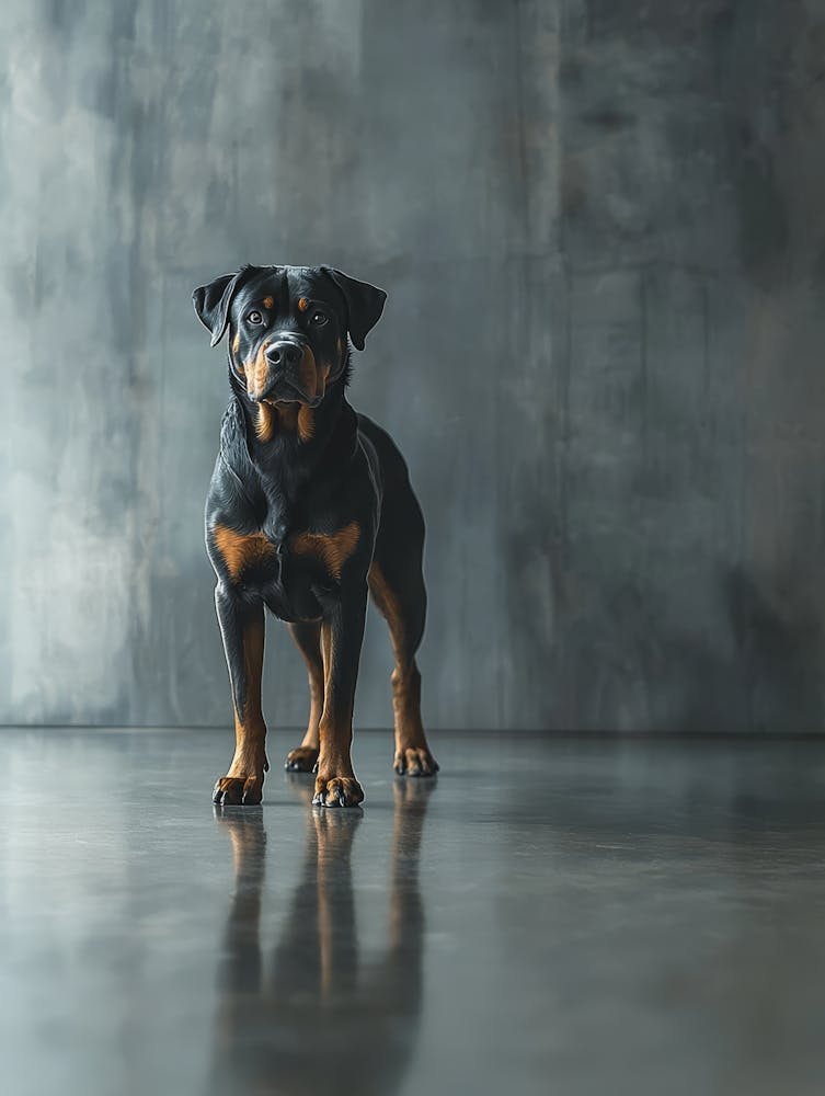 Rottweiler Dog Portrait. Generated AI.