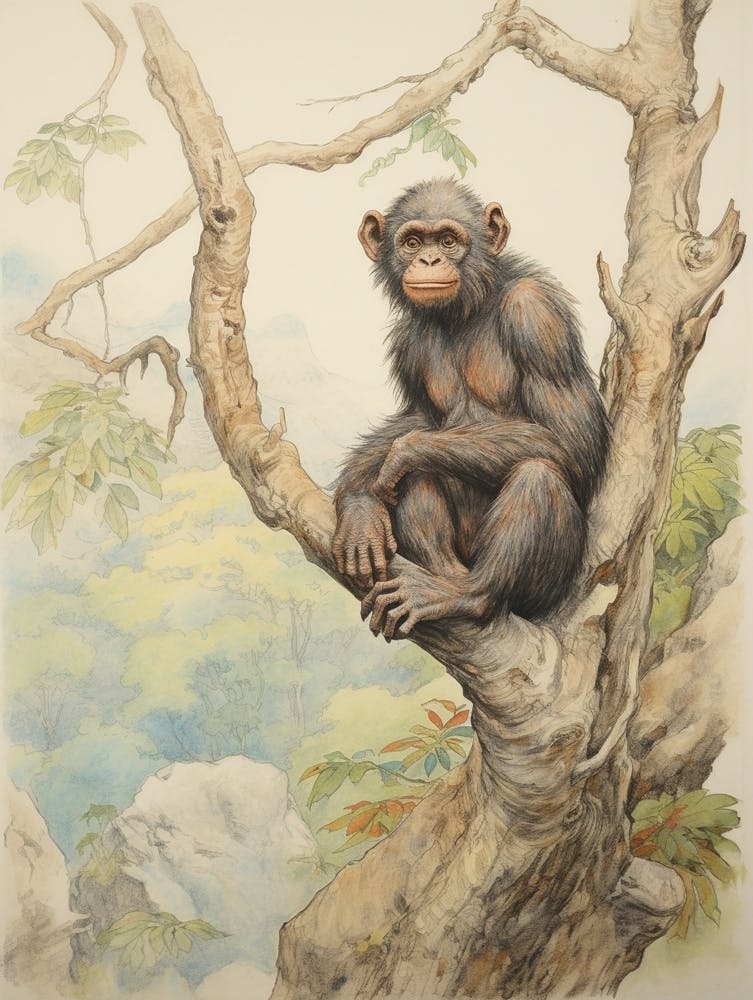 Bonobo Aquarelle Animal de Conte de Fées 2