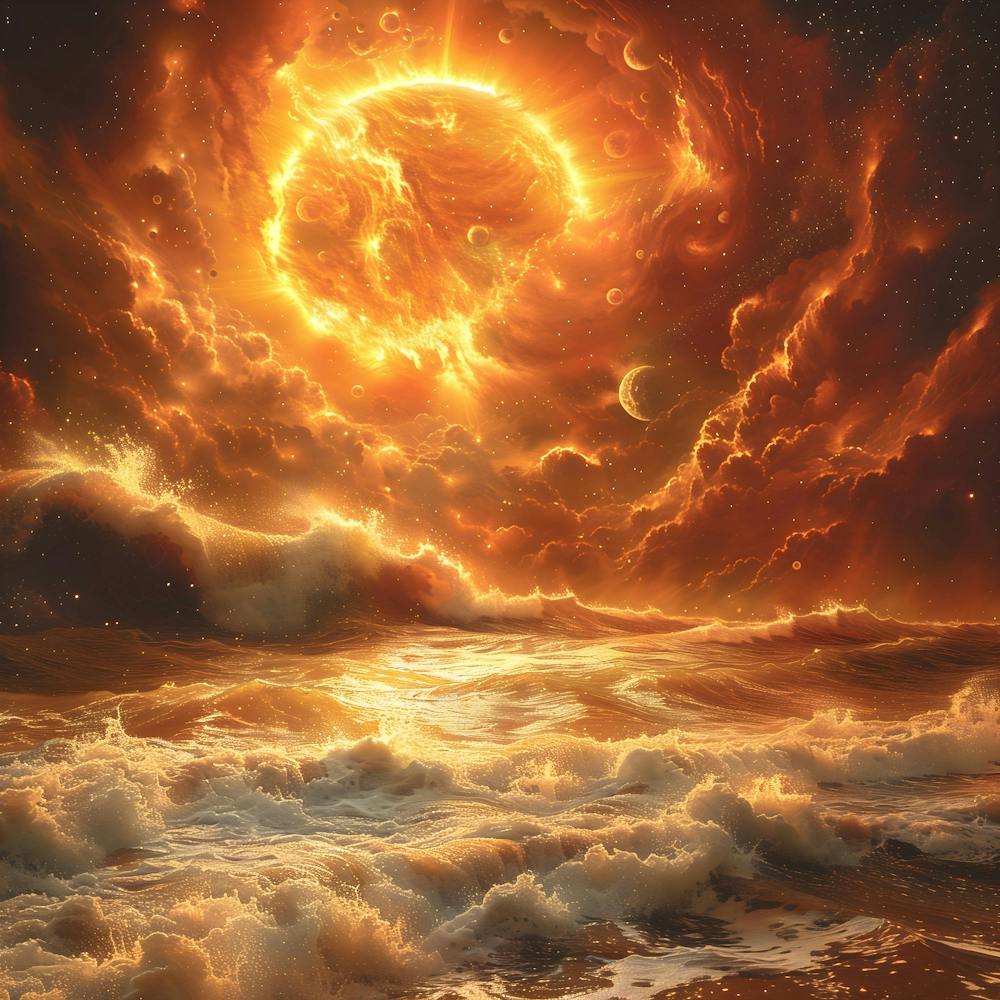 Sun Rising Over The Ocean, Impressionism And Surrealism