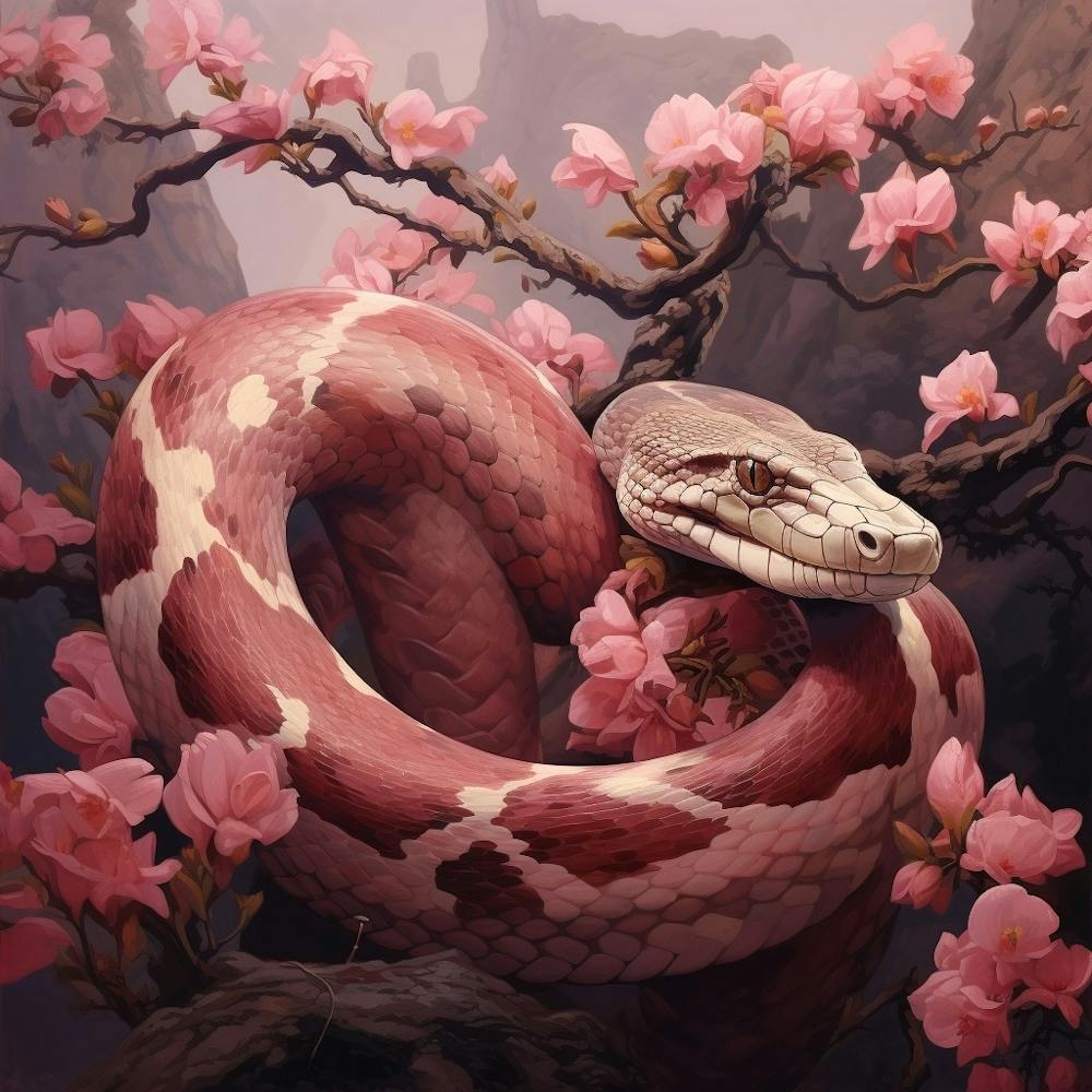 Bushmaster Snake Pink Jungle Animal Portrait