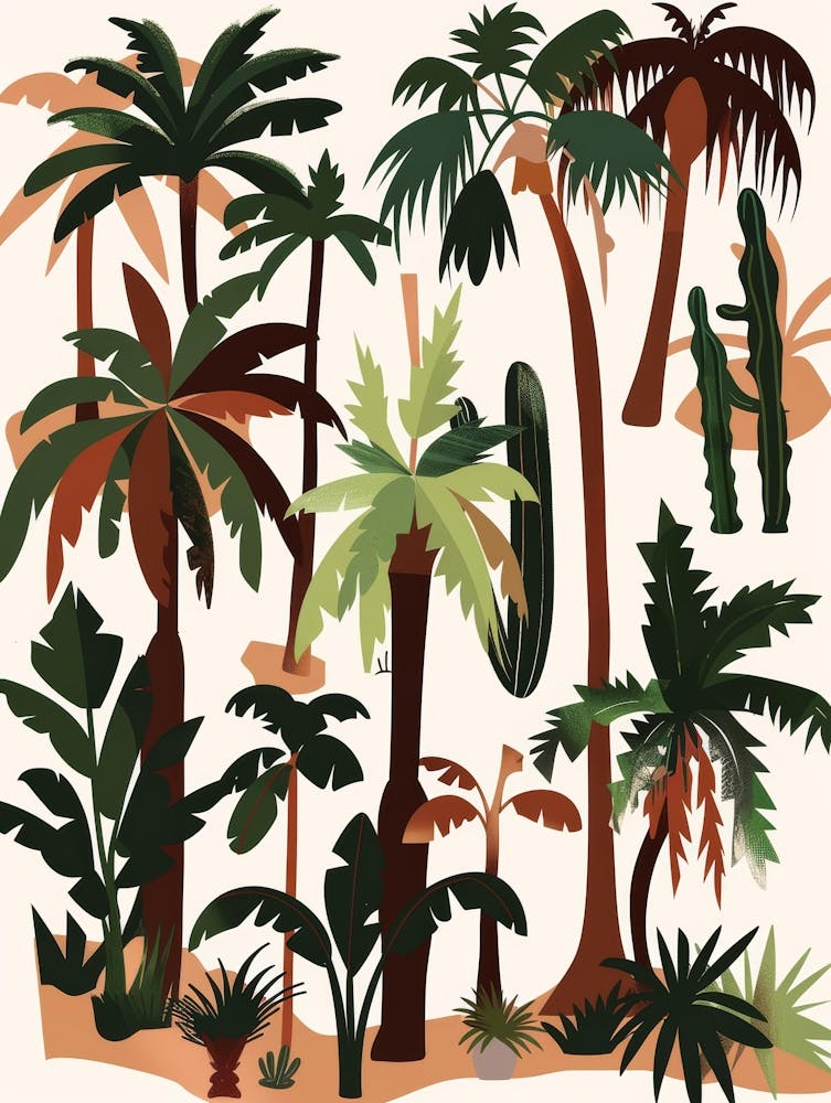 Set Of Palm Trees